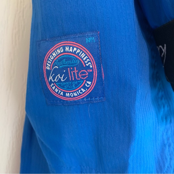 Koi Lite Slim Fit Blue Scrubs Set Top 2XL Pants XL - Picture 5 of 6